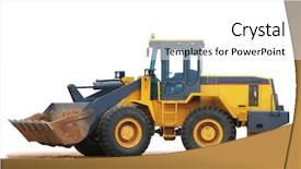  Presentation with wheel loader - Cool new presentation theme with earth movers - excavator wheel loader working backdrop and a white colored foreground