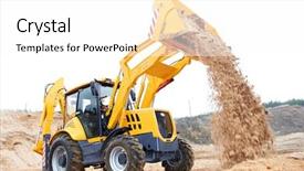  Presentation with excavator - Presentation with earth movers - wheel loader excavator with backhoe background and a white colored foreground