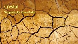  Presentation with drought - Colorful PPT layouts enhanced with earth nature - cracked parched land backdrop and a tawny brown colored foreground