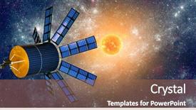  Presentation with sun star - Theme having earth on a background star background and a coral colored foreground