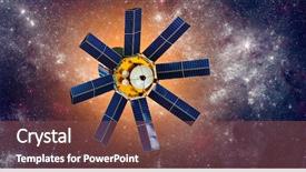  Presentation with sun star - Slide deck featuring earth on a background star background and a tawny brown colored foreground