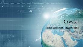  Presentation with elements - Audience pleasing presentation design consisting of earth planet on technology background backdrop and a light blue colored foreground