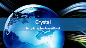  Presentation with transparent earth - Presentation theme featuring earth planet transparent globe background and a teal colored foreground