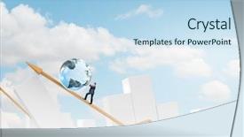  Presentation with planet mars and earth - Cool new presentation theme with earth planet up th hill backdrop and a light blue colored foreground