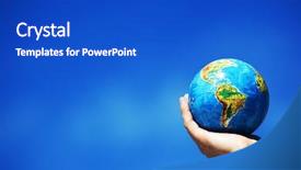  Presentation with save earth - Cool new theme with earth protection concepts recycling world backdrop and a cobalt blue colored foreground