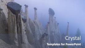  Presentation with earth - Presentation design featuring earth-pyramids-of-platten-erdpyramiden background and a ocean colored foreground