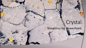  Presentation with quake - Colorful PPT theme enhanced with earth quake - broken road texture backdrop and a light gray colored foreground