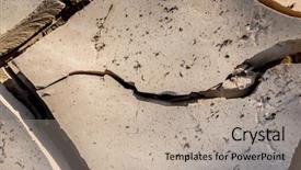 Presentation with soil aggregation - PPT theme consisting of earth quake - cracked soil close up shot background and a mint green colored foreground