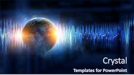  Presentation with quake - Beautiful PPT layouts featuring earth quake - technology of sound backdrop and a navy blue colored foreground