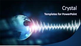  Presentation with sound - PPT layouts consisting of earth quake - technology of sound background and a navy blue colored foreground