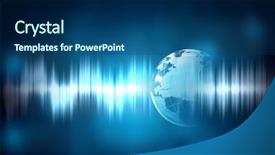  Presentation with sound - Cool new PPT theme with earth quake - technology of sound backdrop and a ocean colored foreground