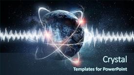  Presentation with sound - PPT theme having earth quake - technology of sound background and a ocean colored foreground