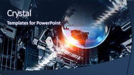  Presentation with sound - Amazing slide deck having earth quake - technology of sound backdrop and a navy blue colored foreground