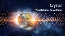  Presentation with sound - PPT theme featuring earth quake - technology of sound background and a navy blue colored foreground