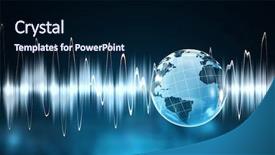  Presentation with sound - PPT layouts consisting of earth quake - technology of sound background and a navy blue colored foreground