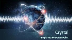  Presentation with sound - Colorful slide deck enhanced with earth quake - technology of sound backdrop and a ocean colored foreground