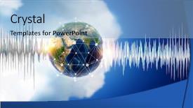  Presentation with sound - Slides having earth quake - technology of sound background and a light blue colored foreground