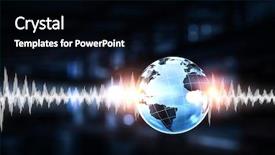  Presentation with quake - Beautiful presentation theme featuring earth quake - technology of sound backdrop and a black colored foreground