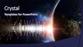  Presentation with quake - Amazing presentation theme having earth quake - technology of sound backdrop and a navy blue colored foreground