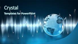  Presentation with quake - Presentation theme having earth quake - technology of sound background and a navy blue colored foreground
