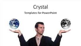  Presentation with war - Audience pleasing presentation theme consisting of earth result of polution backdrop and a white colored foreground