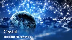  Presentation with earth science - Presentation having earth science 3d - new technologies for your business background and a ocean colored foreground