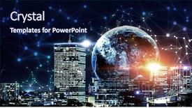  Presentation with 5g technology 3d rendering 5g - Presentation having earth science 3d - new technologies for your business background and a navy blue colored foreground