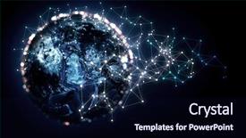  Presentation with emerging technologies in business and biotech - PPT layouts with earth science 3d - new technologies for your business background and a navy blue colored foreground