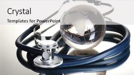  Presentation with history earth globe isolated white - Beautiful theme featuring earth science global warming - globe and stethoscope isolated backdrop and a  colored foreground