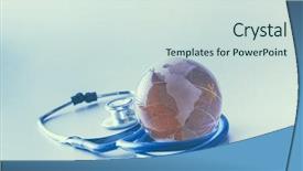  Presentation with globe - PPT theme having earth science global warming - globe and stethoscope background and a soft green colored foreground