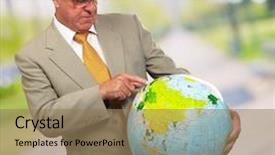  Presentation with outdoor clothes for hiking - Audience pleasing PPT theme consisting of earth science project - portrait of a senior architect backdrop and a coral colored foreground