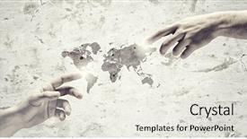  Presentation with spirituality - Presentation design consisting of earth spirituality - close up of human hands background and a  colored foreground