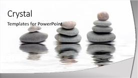  Presentation with reflection - Audience pleasing PPT layouts consisting of earth spirituality - three pebbles arrangement isolated reflection backdrop and a white colored foreground