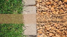  Presentation with bricks - PPT layouts with earth structure - grass bricks and stone landscaping background and a coral colored foreground