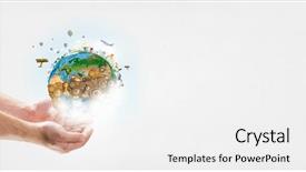  Presentation with creation - Presentation theme with earth structure - mechanisms of world creation background and a white colored foreground