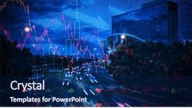  Presentation with shares - Beautiful theme featuring earth structure - stocks and shares against cars backdrop and a navy blue colored foreground