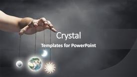  Presentation with human - Colorful theme enhanced with earth sun - close up of human hand backdrop and a dark gray colored foreground