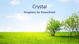  Presentation with green earth - Cool new theme with earth sun - meadow with green grass backdrop and a sky blue colored foreground