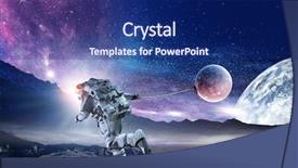  Presentation with spaceman - Amazing presentation theme having spaceman steal planet mixed media backdrop and a ocean colored foreground