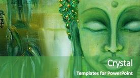  Presentation with abstract leaves - Amazing presentation theme having earth tones - abstract painted detail of face backdrop and a shamrock green colored foreground