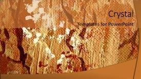  Presentation with painting - Presentation theme consisting of earth tones - abstract painting on canvas background and a gold colored foreground