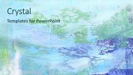 Presentation with abstract art - Presentation theme enhanced with earth tones - abstract textured painted background background and a cool aqua colored foreground