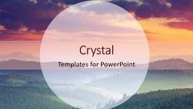  Presentation with vintage retro - PPT theme consisting of earth tones - beautiful hills glowing by sunlight background and a lemonade colored foreground