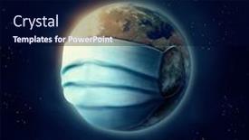  Presentation with surgical - PPT theme enhanced with earth-wearing-a-surgical-mask background and a navy blue colored foreground