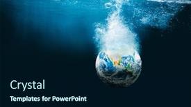  Presentation with elements - Slide set with earth-went-underwater background and a navy blue colored foreground