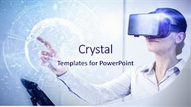  Presentation with virtual - Colorful slides enhanced with earth with different time backdrop and a sky blue colored foreground