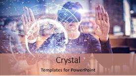  Presentation with virtual reality - Colorful slide deck enhanced with earth with different time backdrop and a coral colored foreground