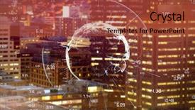  Presentation with city buildings - Slide deck with earth with different time background and a red colored foreground