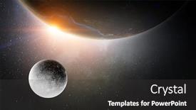  Presentation with deep - Colorful slide set enhanced with moon on deep space background backdrop and a dark gray colored foreground