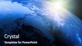  Presentation with outer space - Beautiful presentation featuring earth with sunrise in space backdrop and a navy blue colored foreground